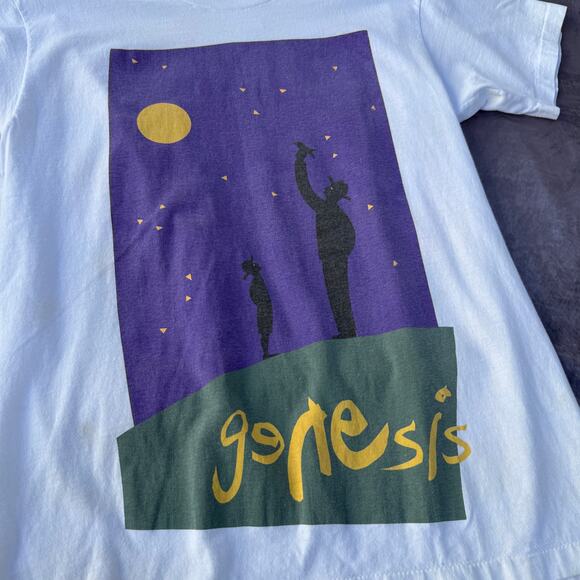 Vintage Giant 1992 Genesis World Tour Phil Collins Double Sided Band Tee Shirt L - Picture 2 of 9